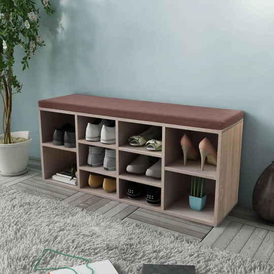 Shoe Storage Bench 10 Compartments Oak Colour , Storage & Entryway Benches , Benches -,Durable,Furniture -,Home & Garden -,Modern Design,new-305021,Outdoor Furniture -,Outdoor Furniture Sets,Storage & Entryway Benches,Wooden Furniture