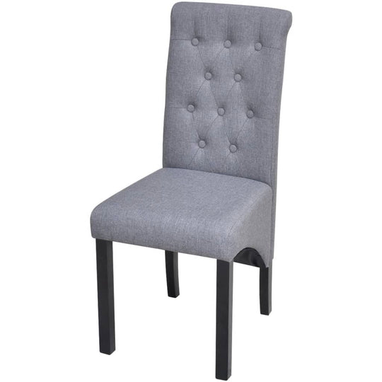 6 Dining Chairs Fabric Upholstery Dark Grey High