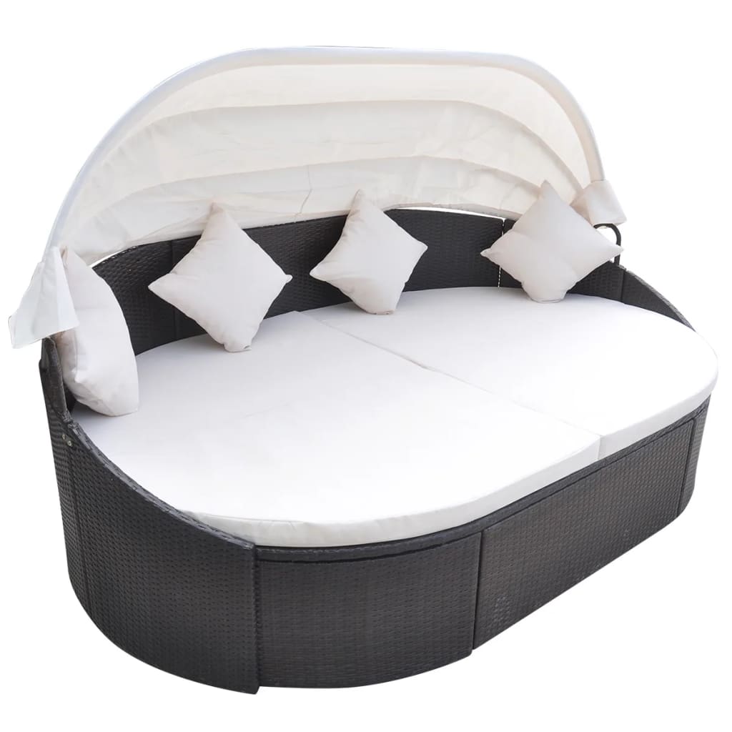 Outdoor Lounge Bed with Canopy Poly Rattan , Furniture -> Outdoor Furniture -> Outdoor Beds , Durable,eligant,Furniture -,Home & Garden -,Modern Design,new-305021,Outdoor Beds,Outdoor Furniture -,Outdoor Seating -