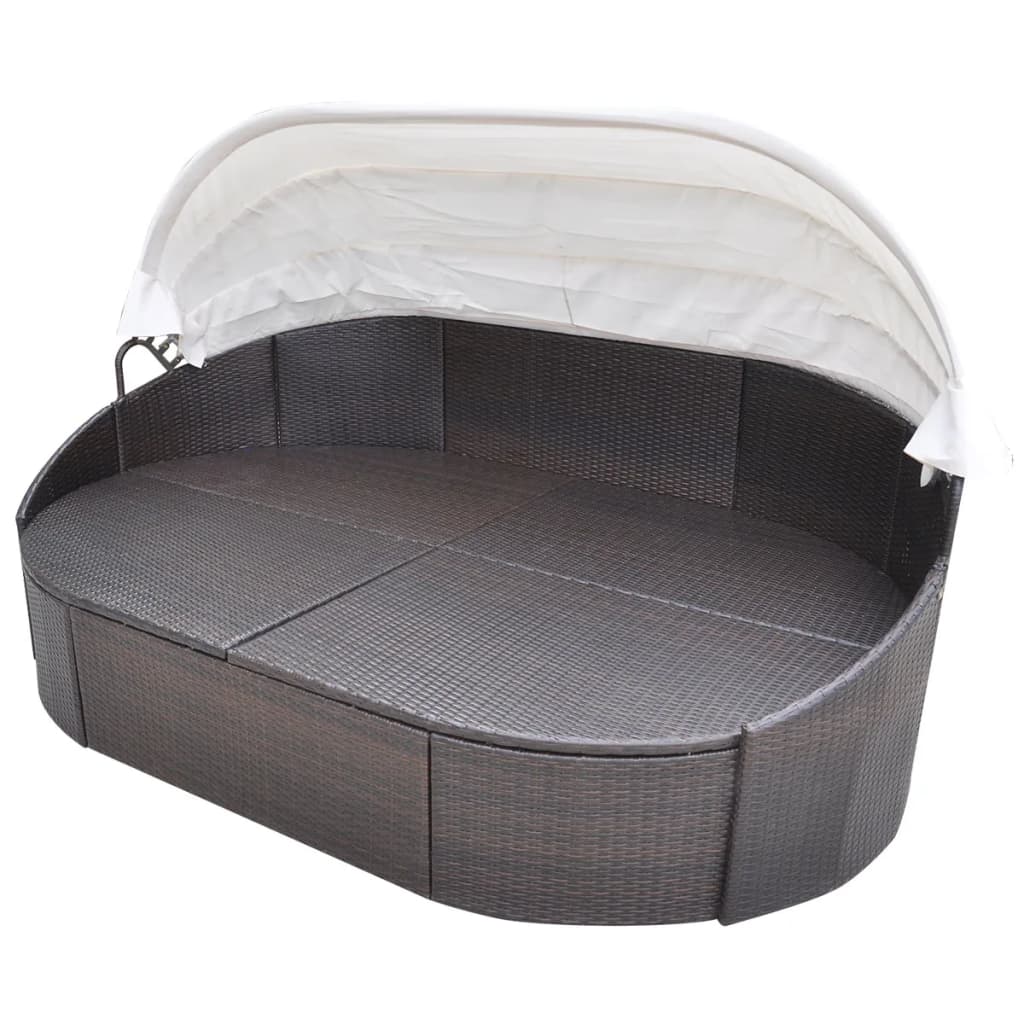 Outdoor Lounge Bed with Canopy Poly Rattan , Furniture -> Outdoor Furniture -> Outdoor Beds , Durable,eligant,Furniture -,Home & Garden -,Modern Design,new-305021,Outdoor Beds,Outdoor Furniture -,Outdoor Seating -