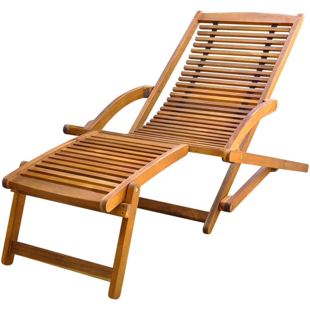 Deck Chair with Footrest Solid Acacia Wood , Furniture -> Outdoor Furniture -> Outdoor Seating -> Sunloungers , Chairs -,Decor -,Durable,eligant,Furniture -,Home & Garden -,Modern Design,new-305021,Outdoor Furniture -,Outdoor Furniture Sets,Outdoor Seatin