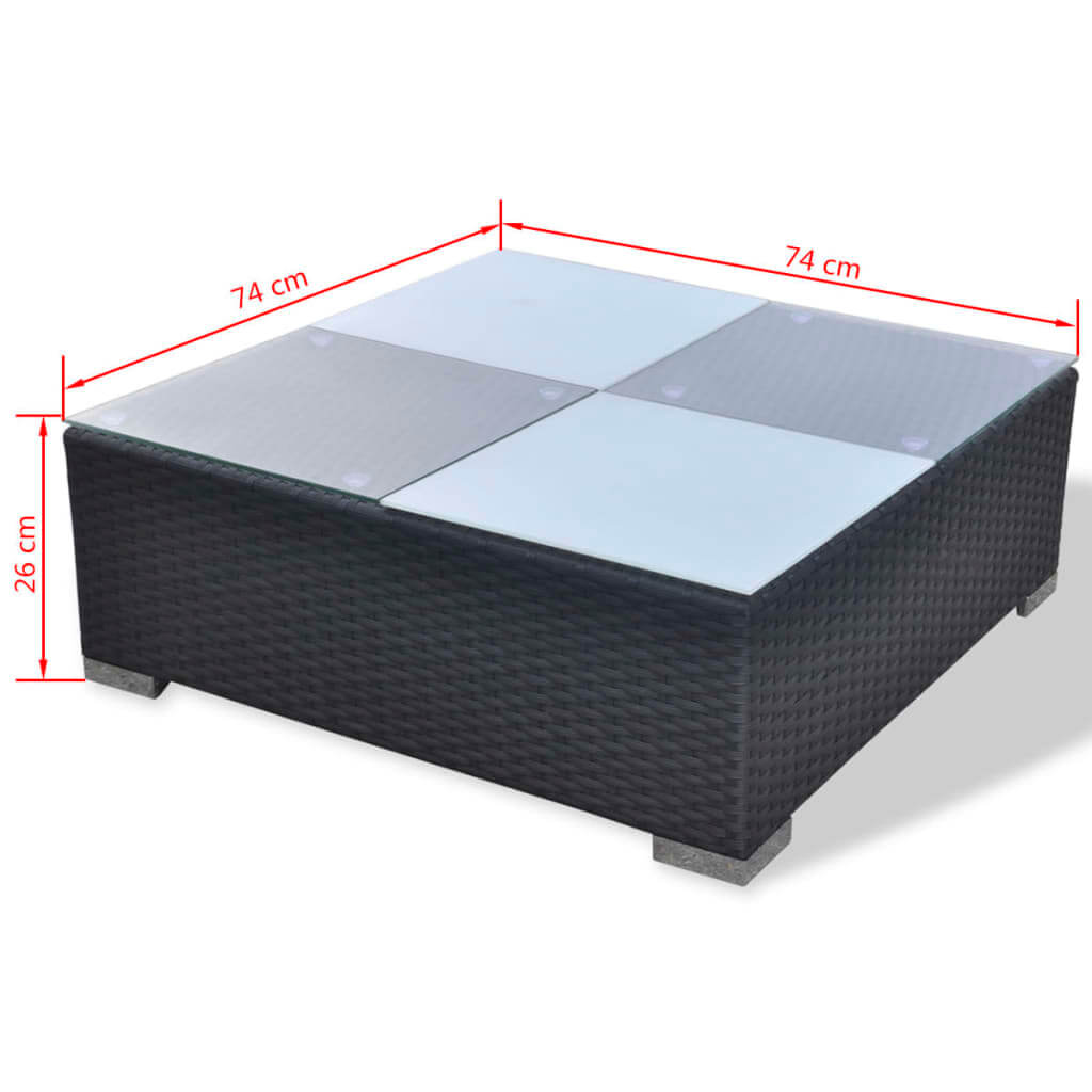 Stylish 74cm square coffee table from the 10 Piece Garden Lounge Set, perfect for outdoor spaces.