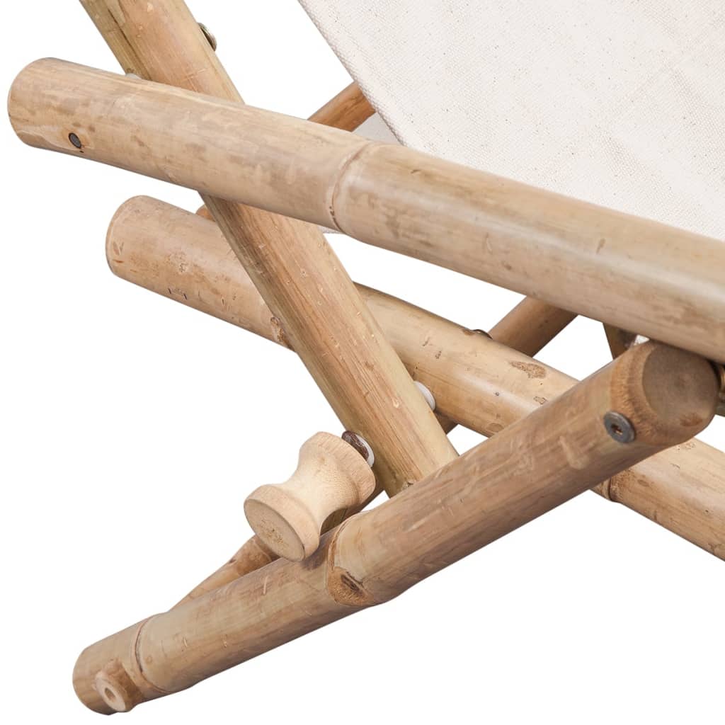 Close-up of Outdoor Bamboo Deck Chair – Stylish Patio Seating for UAE & Dubai featuring durable bamboo frame and adjustable recline.