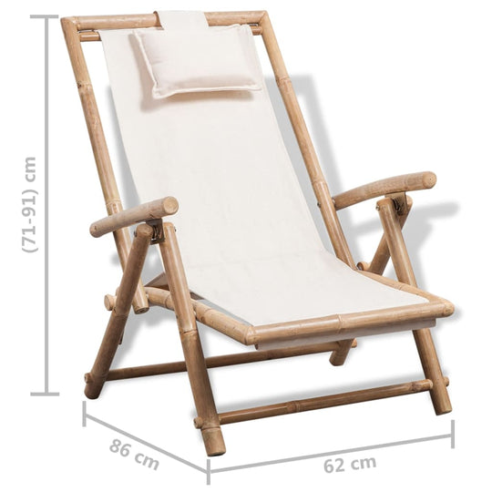 Outdoor Bamboo Deck Chair – Stylish Patio Seating for UAE & Dubai, adjustable recliner, foldable, weather-resistant bamboo frame