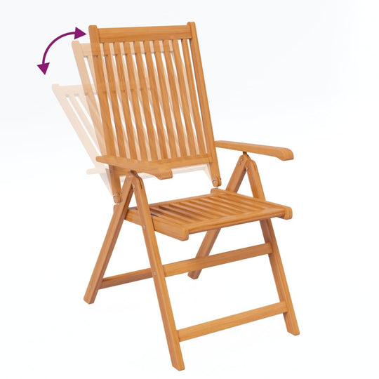 Folding chair from 7-Piece Outdoor Dining Set – Solid Acacia Wood Patio Furniture