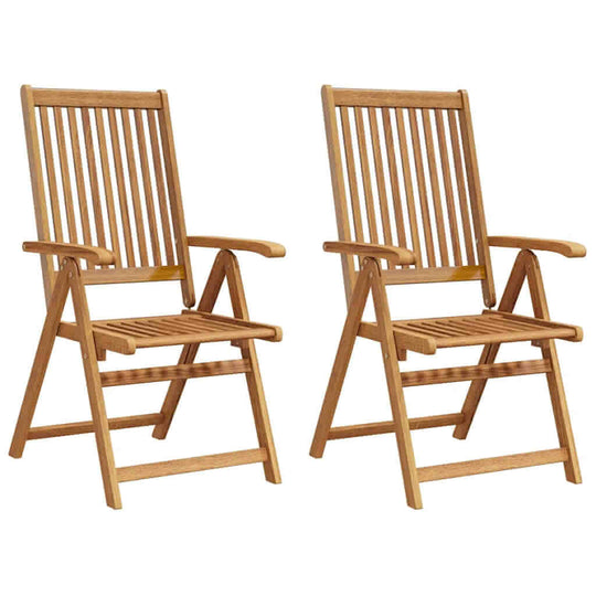 Folding Garden Chairs 2 pcs Solid Acacia Wood, stylish wooden folding chairs for outdoor dining.
