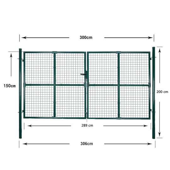 Double Door Fence Gate Powder-Coated Steel