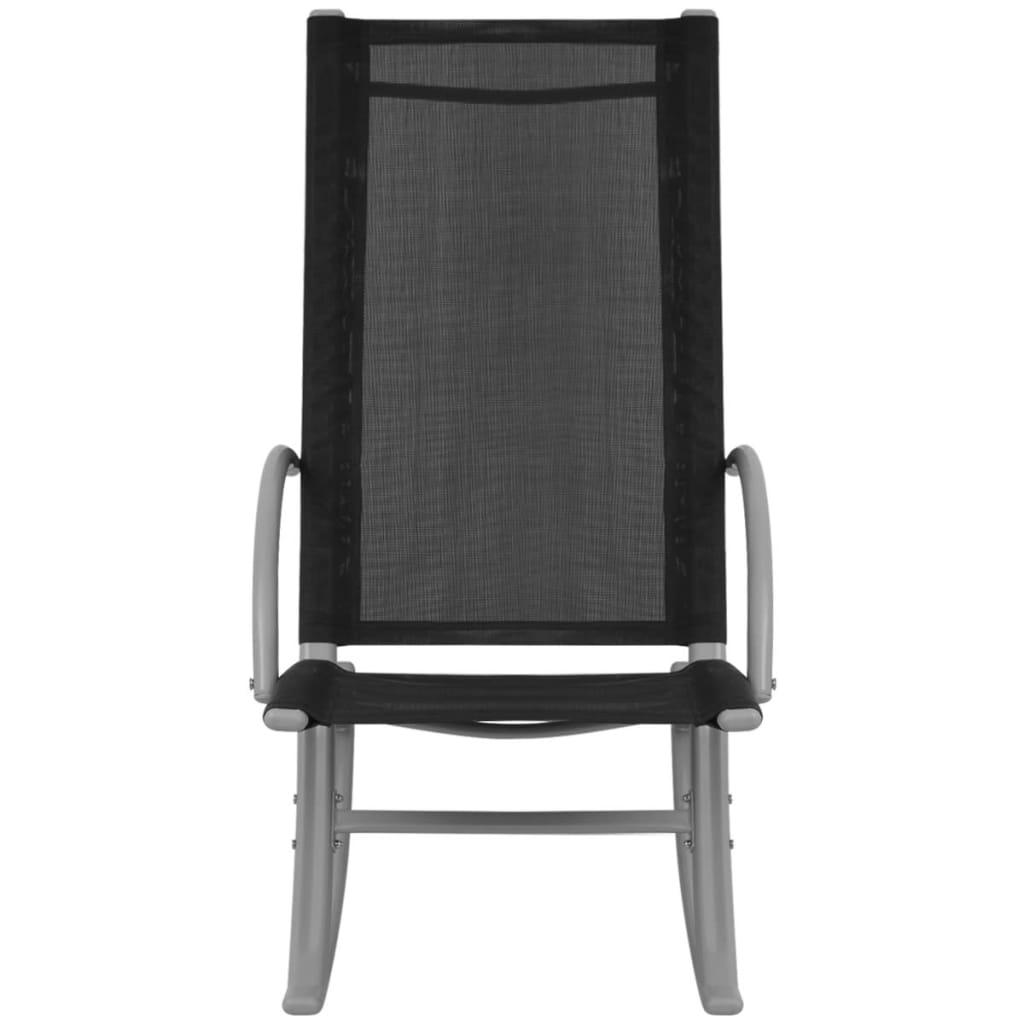 Garden Rocking Chairs 2 pcs Steel and Textilene Black