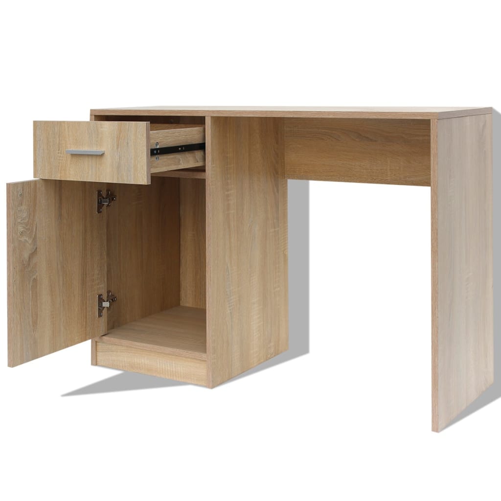 Desk with Drawer and Cabinet Oak 100x40x73 cm , furniture , Desks,Durable,Furniture -,Home & Garden -,Home Furnishings,new-305021,Office Furniture -,Storage & Organisation -,Wooden Furniture