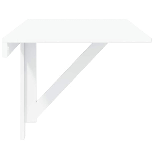 Folding Wall Table 100×60 cm – Space-Saving Table for UAE & Dubai Homes, foldable wall-mounted design, durable triangular frame, white finish.