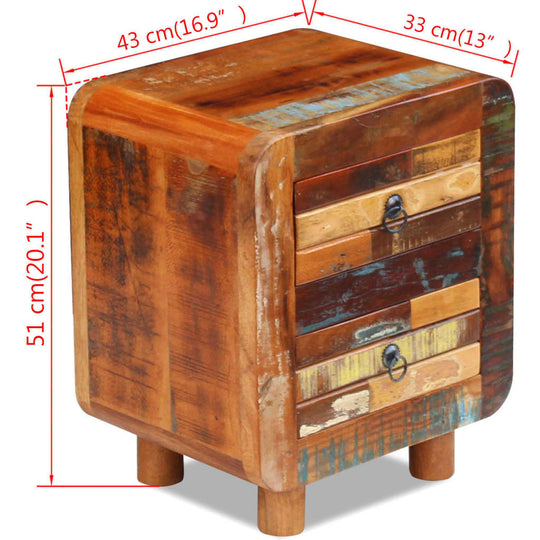 Night Cabinet Solid Reclaimed Wood 43x33x51 cm , Furniture -> Tables -> Bedside Tables