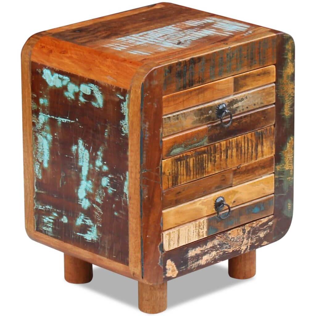 Night Cabinet Solid Reclaimed Wood 43x33x51 cm , Furniture -> Tables -> Bedside Tables