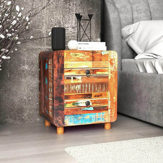 Night Cabinet Solid Reclaimed Wood 43x33x51 cm , Furniture -> Tables -> Bedside Tables