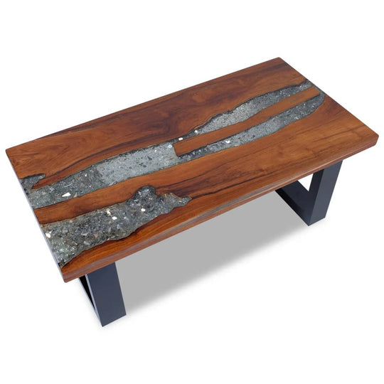 Coffee Table Teak Resin 100x50 cm , Furniture -> Tables -> Accent Tables -> Coffee Tables , Accent Tables -,Coffee Tables,eligant,Furniture -,Modern Design,new-305021,Tables -,TEAK