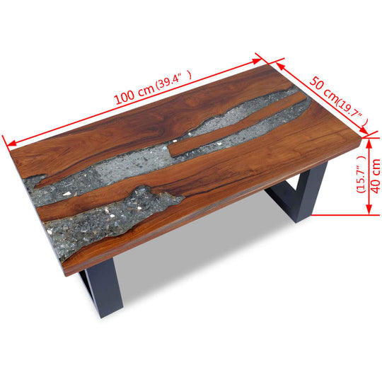 Coffee Table Teak Resin 100x50 cm , Furniture -> Tables -> Accent Tables -> Coffee Tables , Accent Tables -,Coffee Tables,eligant,Furniture -,Modern Design,new-305021,Tables -,TEAK