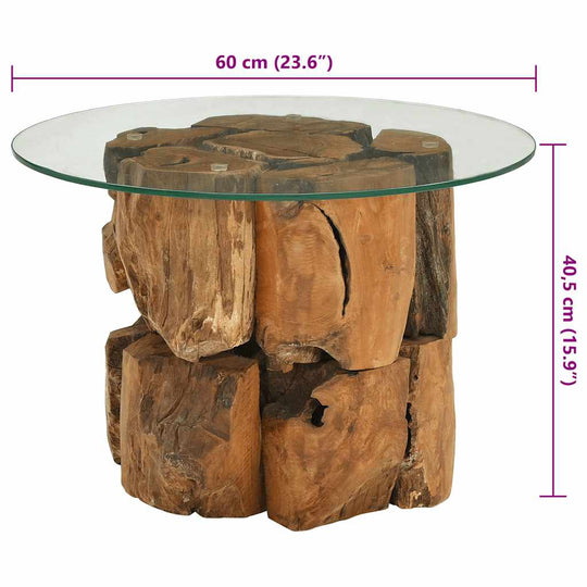 VidaXL Coffee Table Solid Teak Driftwood 60 cm