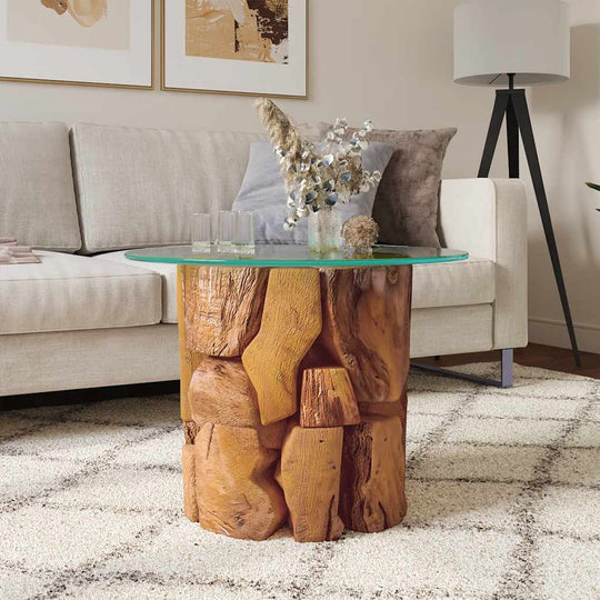VidaXL Coffee Table Solid Teak Driftwood 60 cm
