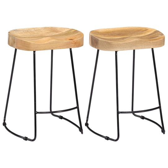 Gavin Bar Stools 2 pcs Solid Mango Wood , Furniture -> Chairs -> Table & Bar Stools