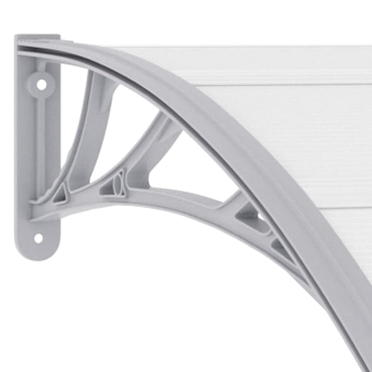 Grey ABS bracket for door canopy, showcasing its durable and sturdy design for outdoor installations.