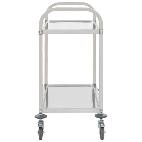 2-Tier Kitchen Trolley 95x45x83.5 cm Stainless Steel