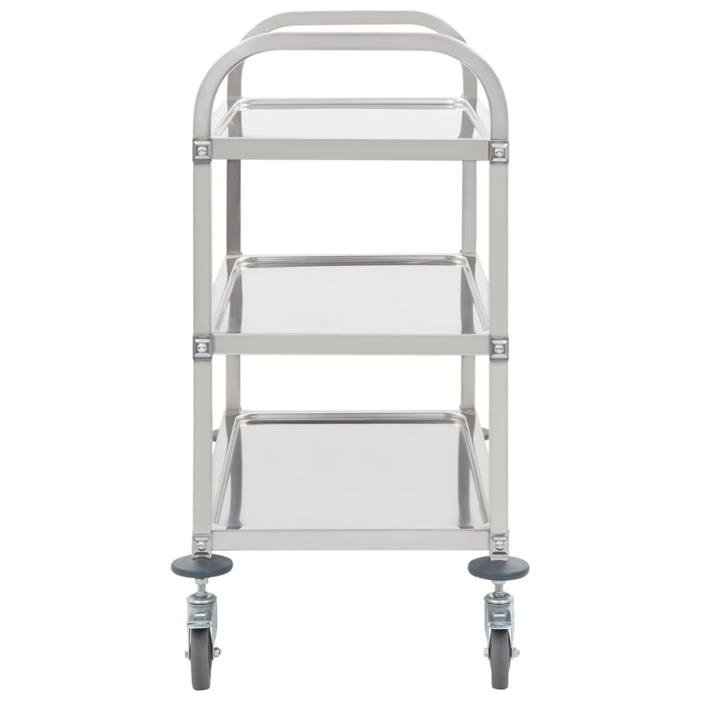 Kitchen Trolley 3-Tier 95x45x83.5 cm Stainless Steel