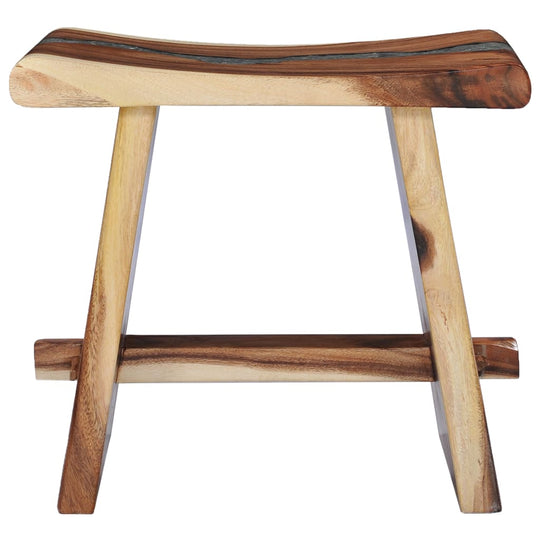 Solid suar wood stool with unique design, perfect for outdoor and home furniture use in patio or garden settings.