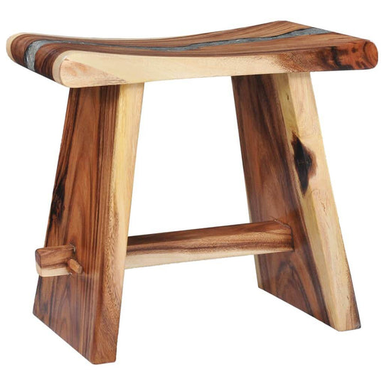 Solid suar wood stool, perfect for outdoor furniture and multi-purpose use in home and garden settings.