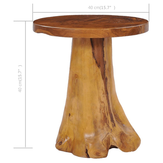Coffee Table 40x40 cm Solid Teak Wood with a round tabletop and a unique, rustic base made from teak root.