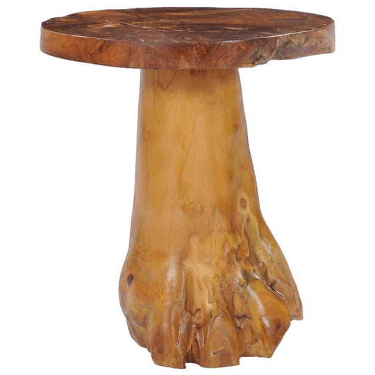 Coffee Table 40x40 cm Solid Teak Wood with rustic charm and unique tree root stand.