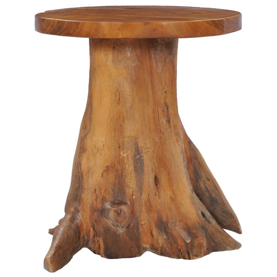 Coffee Table 40x40 cm Solid Teak Wood with unique round top and rustic teak root base, ideal for decoration or as a side table.