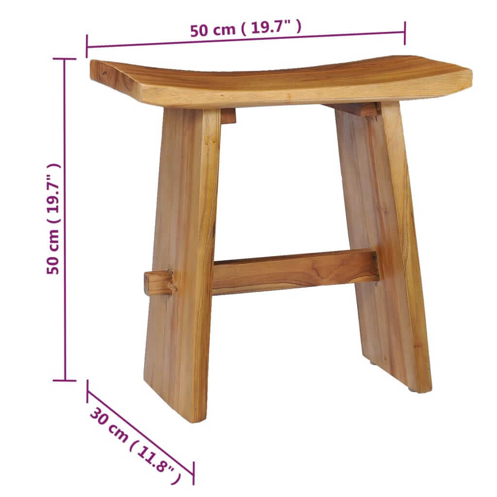 Solid teak wood stool dimensions, showcasing a durable and stylish addition to outdoor and home furniture.