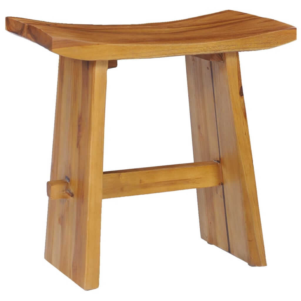 Solid teak wood stool with sturdy design, ideal for multi-purpose use in home decor.