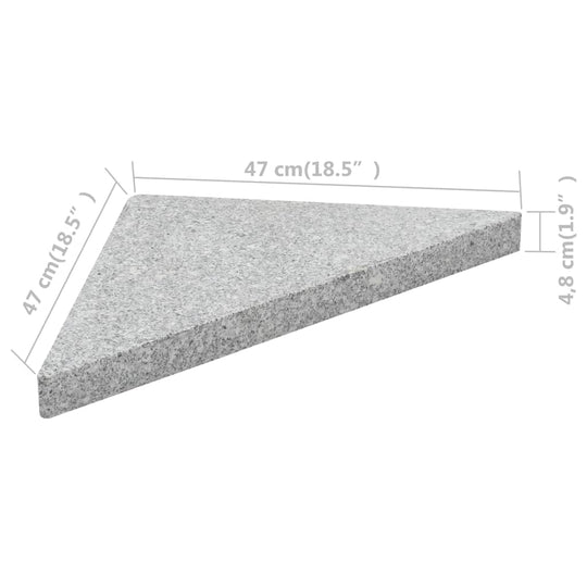 Umbrella Weight Plates 4 pcs Grey Granite Triangular 60 kg