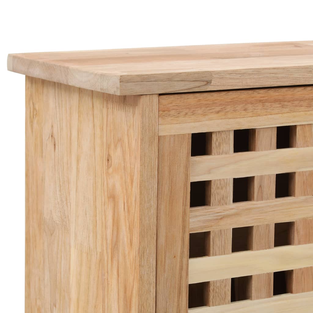 Shoe Storage Cabinet 55x20x104 cm Solid Walnut Wood stylish lattice design close-up.