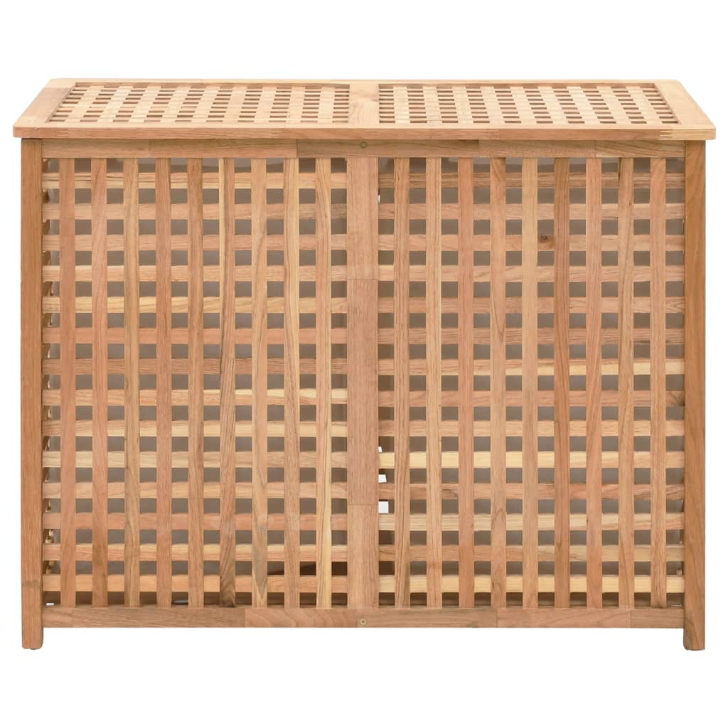 Wooden laundry bin with lattice design, ideal for stylish storage in bathroom or bedroom, enhancing home furniture aesthetics.