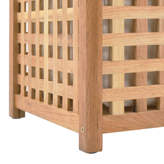 Wooden laundry bin lattice design showcasing natural beauty and ventilation for effective storage solutions in furniture.