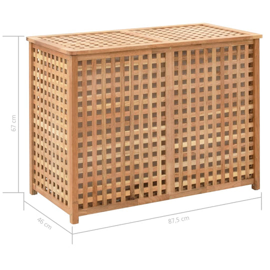 Wooden laundry bin with lattice design, 87.5x46x67 cm, ideal for bathroom or bedroom storage, stylish and ventilated furniture.
