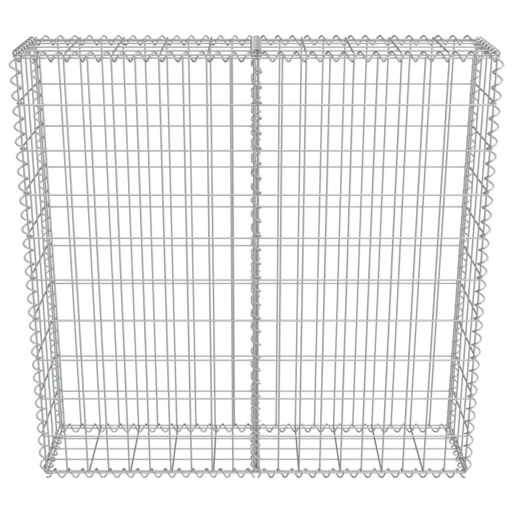 Galvanised steel gabion wall basket for outdoor landscaping, perfect for creating durable retaining walls.