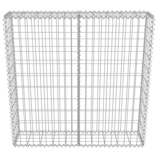 Galvanised steel gabion wall basket for outdoor landscaping, perfect for creating durable retaining walls.