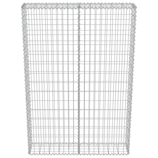 Galvanised steel gabion wall ready for filling, ideal for strong retaining walls in landscape design.