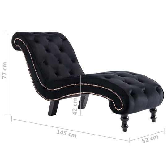 Luxurious velvet chaise lounge with ergonomic scroll design, perfect for home furniture or outdoor garden spaces.