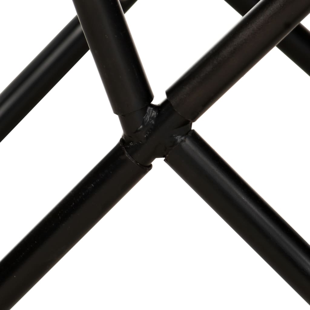 Butterfly Chair – Real Leather & Canvas Lounge Seat metal frame detail showing cross-section of structure.