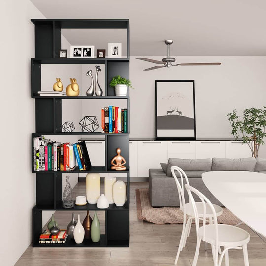 Book Cabinet/Room Divider 80x24x192 cm Engineered Wood in a modern living room setup.