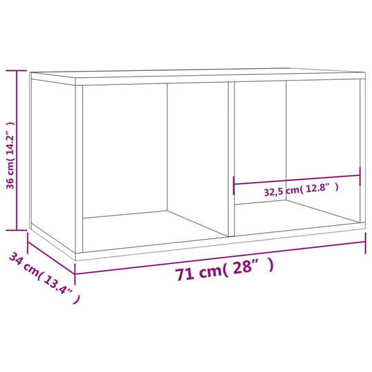 Vinyl Storage Box Sonoma Oak 71x34x36 cm Engineered Wood , Furniture -> Cabinets & Storage -> Media Storage Cabinets & Racks