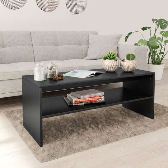 Coffee Table Black 100x40x40 cm Engineered Wood