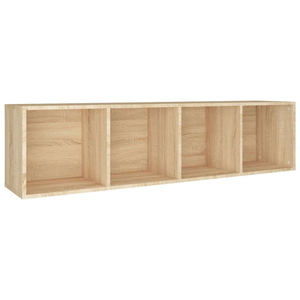 Book cabinet in Sonoma oak with 4 compartments for organized storage, ideal for furniture and outdoor decor.