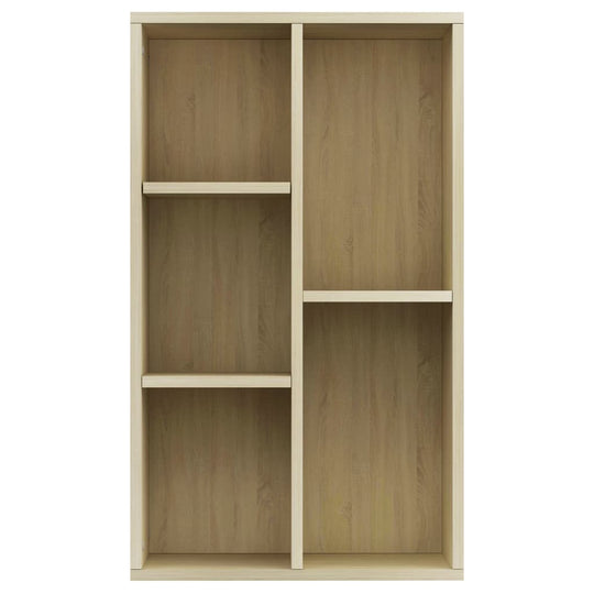 Book cabinet in Sonoma Oak with five compartments for organized storage of books and multimedia.