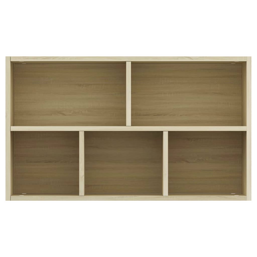 Book cabinet in Sonoma oak finish with five spacious compartments for organized storage. Ideal for books and multimedia.