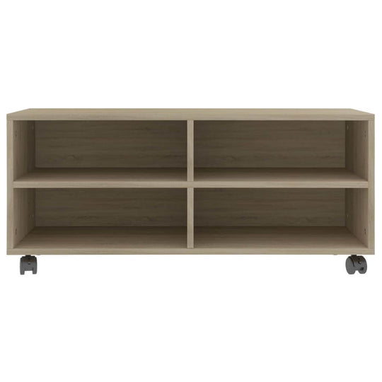 TV Cabinet with Castors Sonoma Oak 90x35x35 cm Engineered Wood , Furniture -> Entertainment Centers & TV Stands