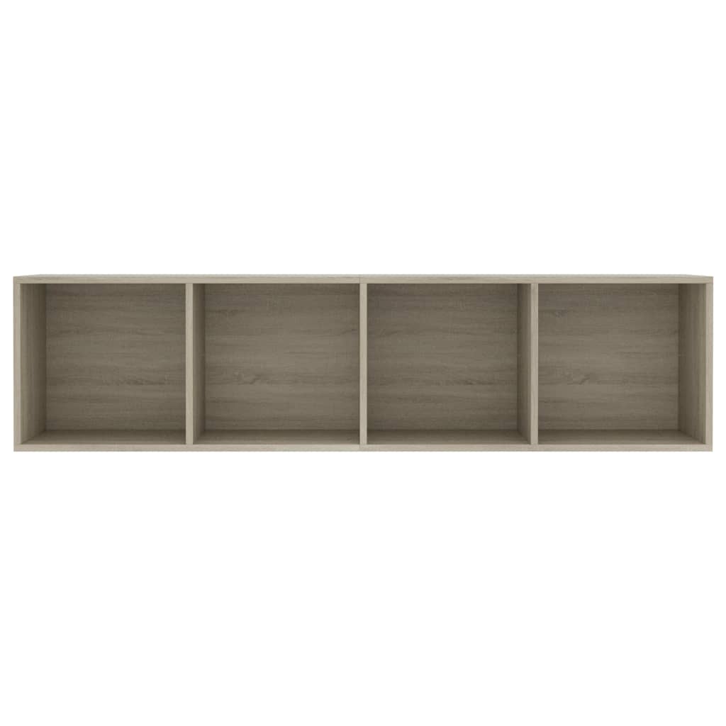 Book Cabinet/TV Cabinet Sonoma Oak 143x30x36 cm with four compartments for storage.